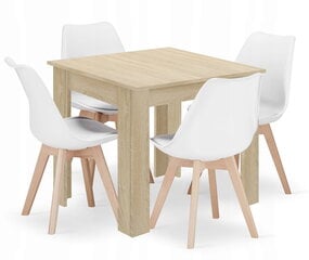5-частный обеденный комплект Leobert Mark, коричневый/белый цена и информация | Комплекты мебели для столовой | hansapost.ee