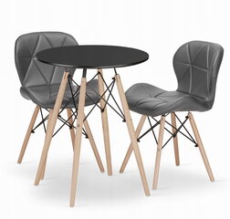 3-х частей обеденный комплект Leobert Todi Lago, черный/серый цена и информация | Комплекты мебели для столовой | hansapost.ee