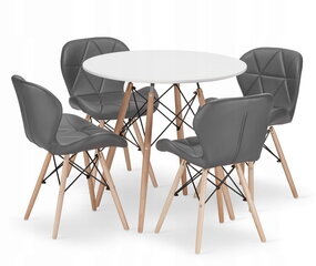 5-частный обеденный комплект Leobert Todi Lago, белый/серый цена и информация | Комплекты мебели для столовой | hansapost.ee