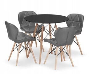 5-частный обеденный комплект Leobert Todi Lago, черный/серый цена и информация | Комплекты мебели для столовой | hansapost.ee