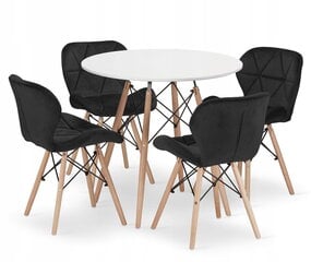 5-частный обеденный комплект Leobert Todi Lago, белый/черный цена и информация | Комплекты мебели для столовой | hansapost.ee
