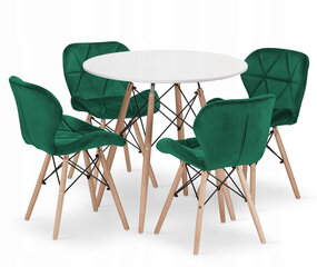 5-частный обеденный комплект Leobert Todi Lago, белый/зеленый цена и информация | Комплекты мебели для столовой | hansapost.ee
