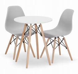3-х частей обеденный комплект Leobert Todi Osaka, белый/серый цена и информация | Комплекты мебели для столовой | hansapost.ee