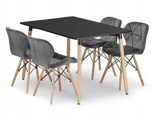 5-частный обеденный комплект Leobert Adria Lago, черный/серый цена и информация | Комплекты мебели для столовой | hansapost.ee