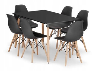 7-частный обеденный комплект Leobert Adria Osaka, черный цена и информация | Комплекты мебели для столовой | hansapost.ee