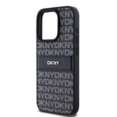 DKNY PU Leather Repeat Pattern Tonal Stripe Case for iPhone 15 Pro Black цена и информация | Чехлы для телефонов | hansapost.ee