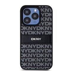 DKNY PU Leather Repeat Pattern Tonal Stripe Case for iPhone 15 Pro Max Black цена и информация | Чехлы для телефонов | hansapost.ee