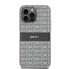 DKNY PU Leather Repeat Pattern Tonal Stripe Case for iPhone 14 Pro Beige цена и информация | Чехлы для телефонов | hansapost.ee