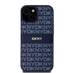 DKNY PU Leather Repeat Pattern Tonal Stripe Case for iPhone 15 Blue цена и информация | Чехлы для телефонов | hansapost.ee