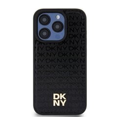 DKNY PU Leather Repeat Pattern Stack Logo MagSafe Case for iPhone 15 Pro Black цена и информация | Чехлы для телефонов | hansapost.ee