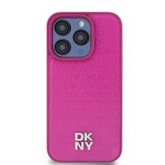 DKNY PU Leather Repeat Pattern Stack Logo MagSafe Case for iPhone 15 Pro Max Pink цена и информация | Чехлы для телефонов | hansapost.ee