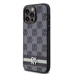 DKNY PU Leather Checkered Pattern and Stripe Case for iPhone 15 Pro Max Black цена и информация | Чехлы для телефонов | hansapost.ee