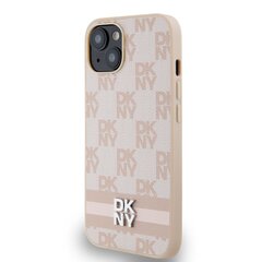 DKNY PU Leather Checkered Pattern and Stripe Case for iPhone 14 Pink цена и информация | Чехлы для телефонов | hansapost.ee