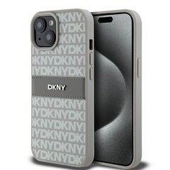 DKNY DKHCP15MPRTHSLE iPhone 15 Plus | 14 Plus 6.7" beżowy|beige hardcase Leather Mono Stripe & Metal Logo цена и информация | Чехлы для телефонов | hansapost.ee