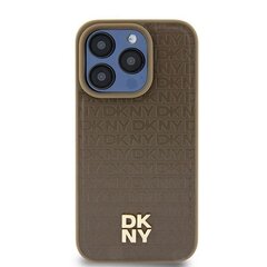 DKNY DKHMP15MPSHRPSW iPhone 15 Plus | 14 Plus 6.7" brązowy|brown hardcase Leather Pattern Metal Logo MagSafe цена и информация | Чехлы для телефонов | hansapost.ee