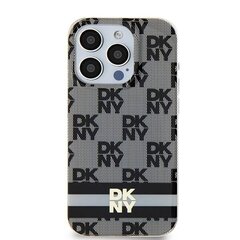 DKNY DKHMP15SHCPTSK iPhone 15 | 14 | 13 6.1" czarny|black hardcase IML Checkered Mono Pattern & Printed Stripes MagSafe цена и информация | Чехлы для телефонов | hansapost.ee