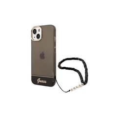Guess iPhone 14 6,1 GUHCP14SHGCOHK black Translucent Pearl Strap hind ja info | Telefonide kaitsekaaned ja -ümbrised | hansapost.ee