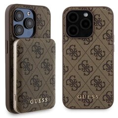 Zestaw Guess GUBPM5P15L4GEMGW iPhone 15 Pro 6.1" hardcase + Powerbank 5000mAh MagSafe brązowy|brown 4G Metal Logo цена и информация | Чехлы для телефонов | hansapost.ee