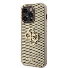 Guess PU Perforated 4G Glitter Metal Logo Case for iPhone 15 Pro Gold цена и информация | Чехлы для телефонов | hansapost.ee