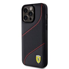 Ferrari PU Leather Perforated Slanted Line Case for iPhone 15 Pro Max Black цена и информация | Чехлы для телефонов | hansapost.ee