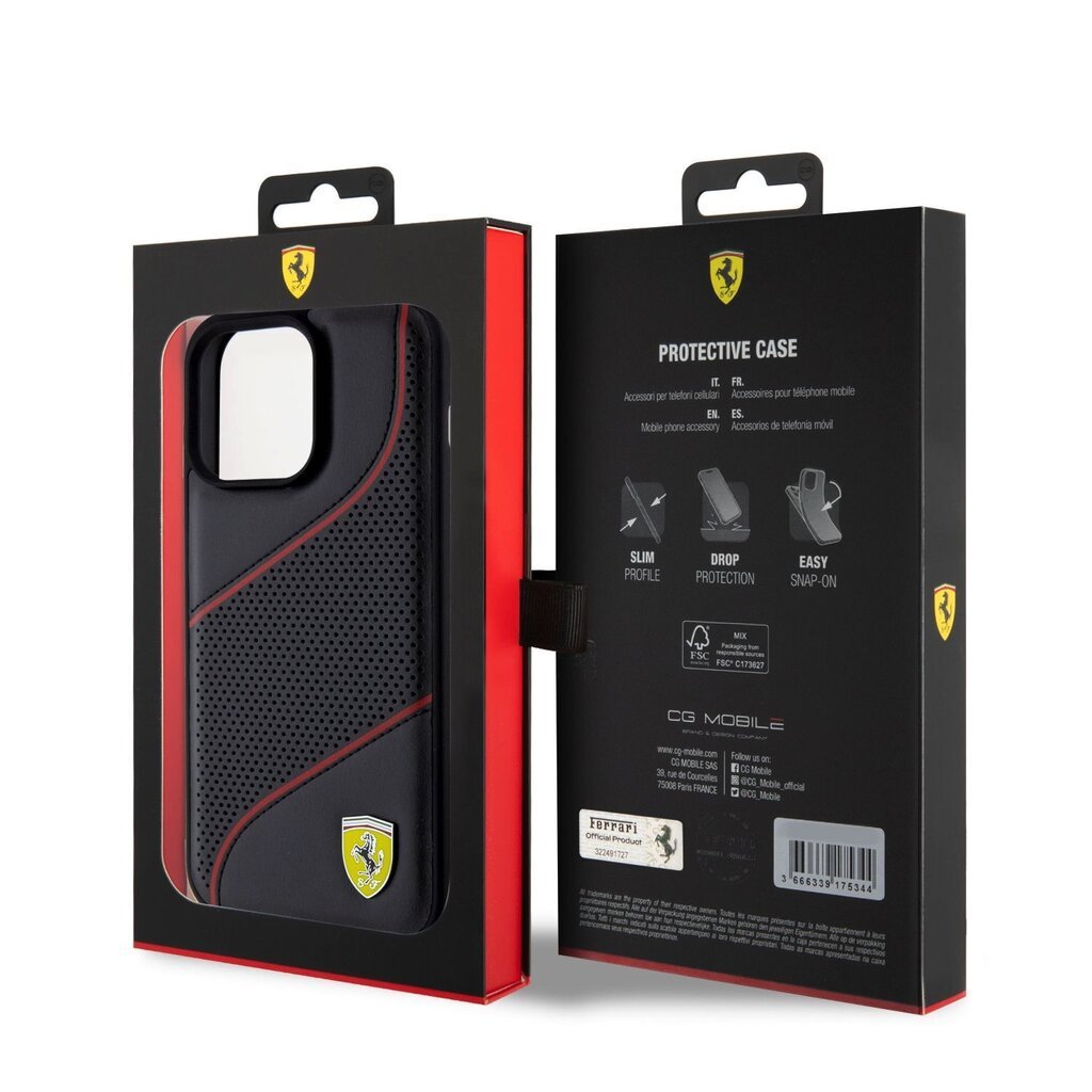 Ferrari PU Leather Perforated Slanted Line Case цена и информация | Telefonide kaitsekaaned ja -ümbrised | hansapost.ee