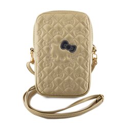 Hello Kitty PU Leather Quilted Pattern Kitty Head Logo Phone Bag Gold цена и информация | Чехлы для телефонов | hansapost.ee