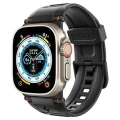 Spigen Rugged Ultra Band Apple Watch 4|5|6|7|8|9|SE|Ultra|Ultra 2 42|44|45|49mm czarny|matte black AMP07105 цена и информация | Аксессуары для смарт-часов и браслетов | hansapost.ee