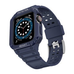 Защитный ремешок Ремешок с чехлом для Apple Watch 7 / SE (45/44/42 мм) Бронированный чехол для часов Синий цена и информация | Аксессуары для смарт-часов и браслетов | hansapost.ee