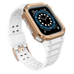 Защитный ремешок Ремешок с чехлом для Apple Watch 7 / SE (41/40 / 38 мм) Бронированный чехол для часов Белый цена и информация | Аксессуары для смарт-часов и браслетов | hansapost.ee