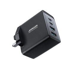 Joyroom TCG02 PD USB-C USB-A Настенное зарядное устройство GaN мощностью 67 Вт (Великобритания) + кабель USB-C — черный цена и информация | Зарядные устройства для телефонов | hansapost.ee