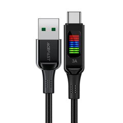 Кабель Acefast C7-04 USB-A USB-C 60 Вт 1,2 м с дисплеем - черный цена и информация | Borofone 43757-uniw | hansapost.ee