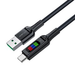 Кабель Acefast C7-04 USB-A USB-C 60 Вт 1,2 м с дисплеем - черный цена и информация | Borofone 43757-uniw | hansapost.ee