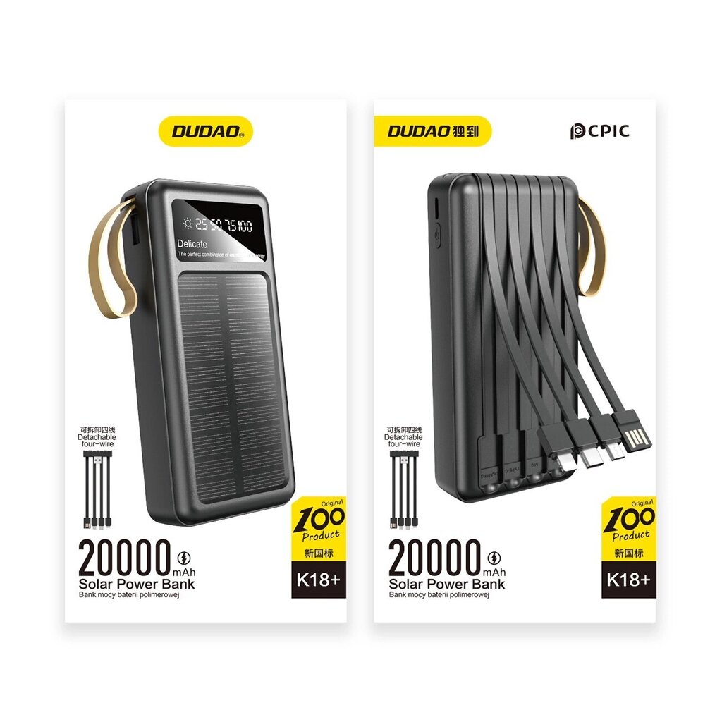 Dudao K18+, 20000 mAh hind ja info | Akupangad | hansapost.ee