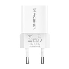 Wozinsky WWCEAC GaN USB-A USB-C Настенное зарядное устройство 33 Вт — белое цена и информация | Зарядные устройства для телефонов | hansapost.ee