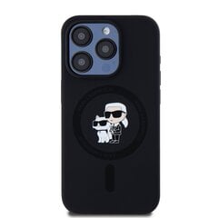 Karl Lagerfeld Liquid Silicone Karl and Choupette MagSafe Case for iPhone 15 Black цена и информация | Чехлы для телефонов | hansapost.ee