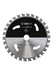 Пильный диск Bosch, 136 мм цена и информация | Ручной инструмент, 18 В 125 мм бесщеточная угловая шлифовальная машина для Makita Cordless, замена литий-ионного аккумулятора | hansapost.ee