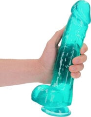 Dildo iminapaga Realrock, 25,4 cm, läbipaistev sinine price and information | Dildos | hansapost.ee