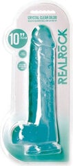 Dildo iminapaga Realrock, 25,4 cm, läbipaistev sinine price and information | Dildos | hansapost.ee