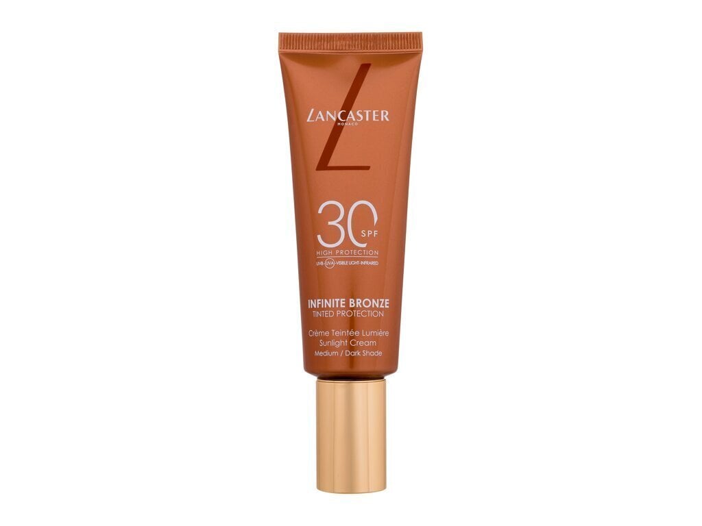 Tooni andev päikesekaitsekreem näole Lancaster Infinite Bronze Sunlight Cream SPF30, 2 Medium/Dark, 50 ml цена и информация | Päikesekaitse ja päevitusjärgsed kreemid | hansapost.ee