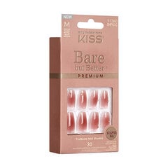 Kunstküüned Kiss Premium Bare But Better, Better Shine, 30 tk hind ja info | Maniküüri ja pediküüri tarvikud | hansapost.ee