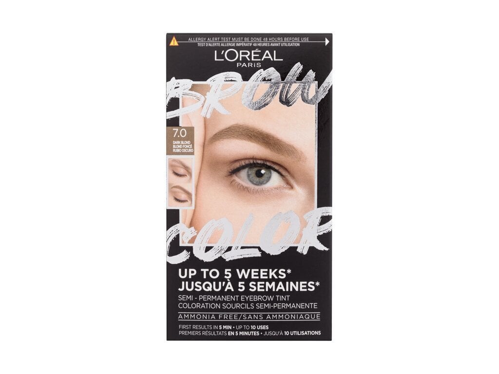 Kulmuvärv L'Oréal Paris Brow Color Semi-permanent, 7.0 Dark Blond Vaata juhiseid pakendil. цена и информация | Lauvärvid, ripsmetušid ja silmapliiatsid | hansapost.ee