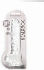 Dildo iminapaga Realrock, 25,4 cm, läbipaistev hind ja info | Dildod | hansapost.ee