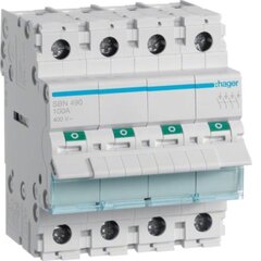 Выключатель-разъединитель SBN490 100A 4P Hager цена и информация | Выключатели, розетки | hansapost.ee