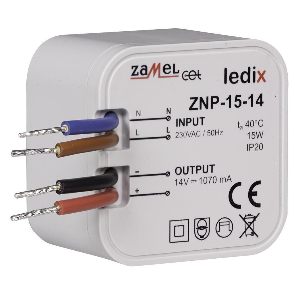LED toiteplokk 15W 14V DC - ZNP-15-14 hind ja info | Toiteallikad ja toiteplokid | hansapost.ee