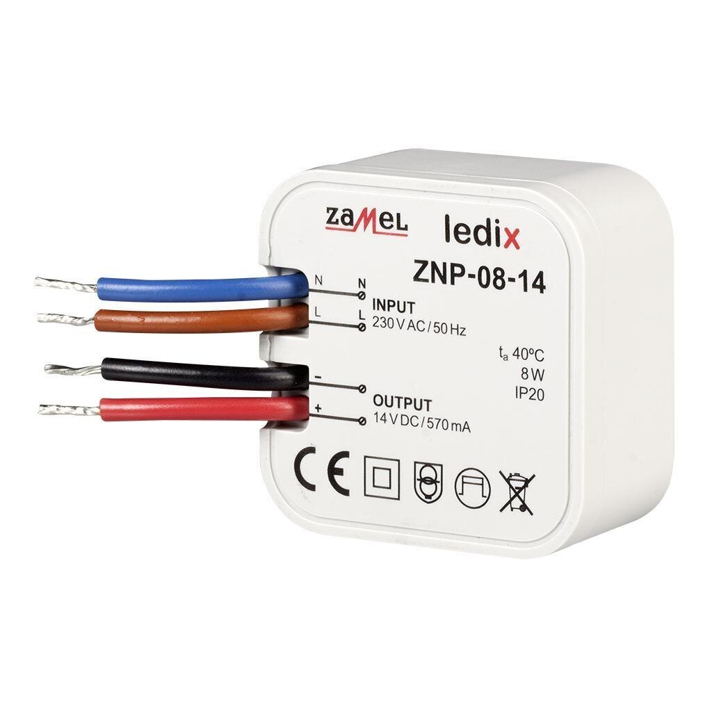 LED toiteplokk 8W 14V DC - ZNP-08-14 hind ja info | Toiteallikad ja toiteplokid | hansapost.ee