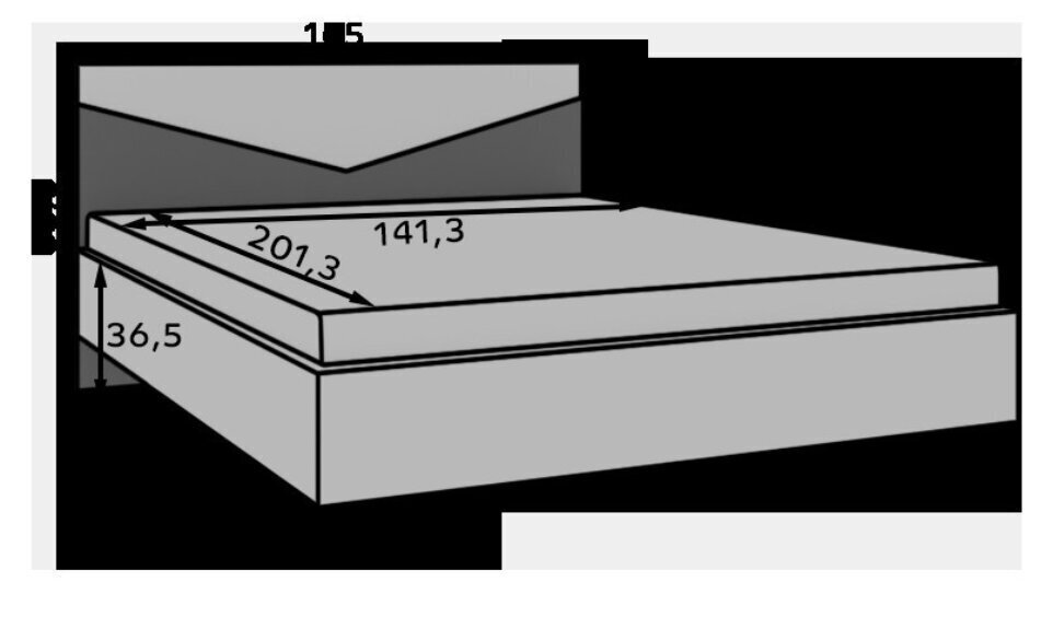 Voodi ADRK Furniture Atson, 160x200 cm, hall/must hind ja info | Voodid | hansapost.ee