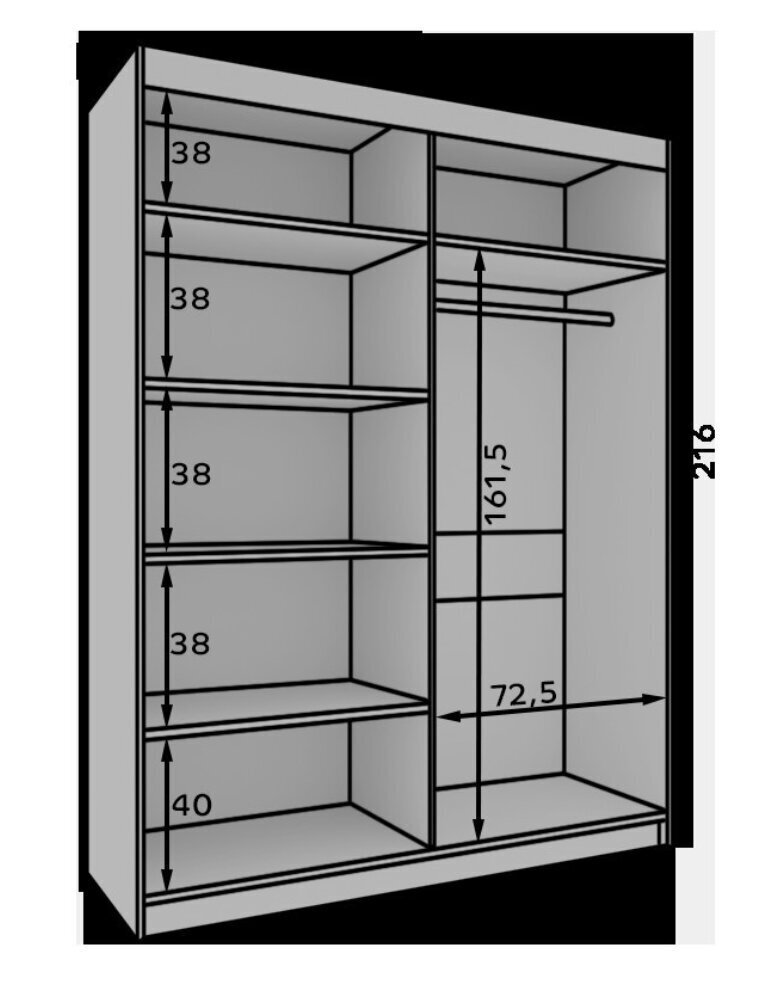 Kapp ADRK Furniture Atson 150, must/pruun цена и информация | Kapid | hansapost.ee