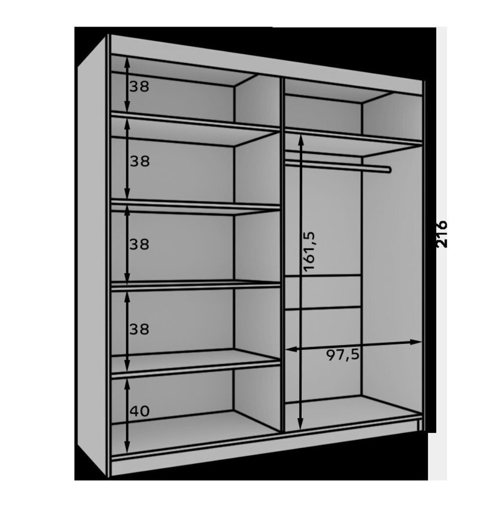 Kapp ADRK Furniture Atson 200, must/pruun hind ja info | Kapid | hansapost.ee