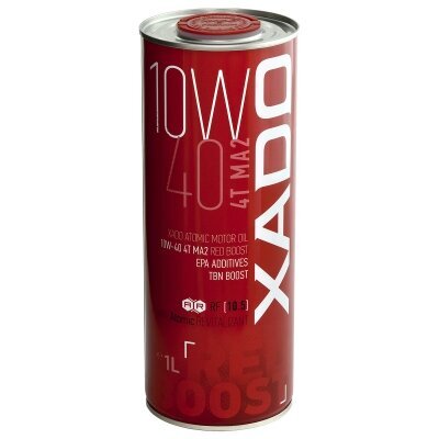 Xado Atomic Oil 10W-40 4T MA2 Red Boost, mootoriõli, 1L hind ja info | Mootorrataste mootoriõlid | hansapost.ee