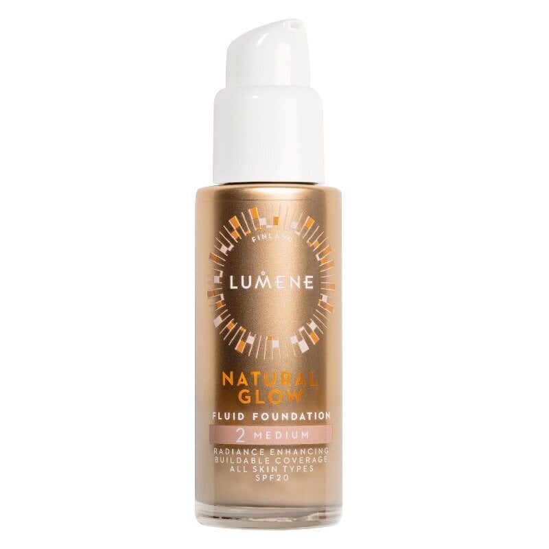 Jumestuskreem Lumene Natural Glow Fluid Foundation, 2 Medium, 30 ml hind ja info | Jumestuskreemid ja puudrid | hansapost.ee